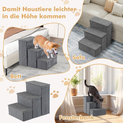 Escalier pour chien en 3 marches, rampe pliable et antidérapante, échelle d'escalade Portable pour animaux de compagnie