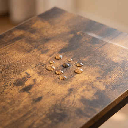 Table d'appoint marron à 3 niveaux avec étagères, MDF et métal