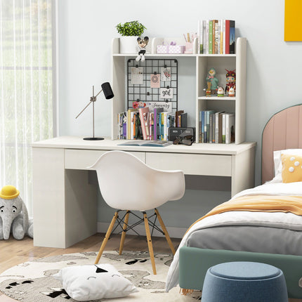 3-stöckiges Schreibtisch-Bücherregal, 4 Ablagen, passend für 27-Zoll-Monitor