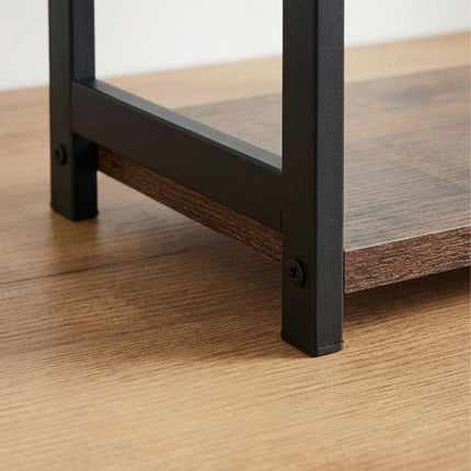 Étagère à épices de cuisine à 3 niveaux, MDF et fer, marron/noir