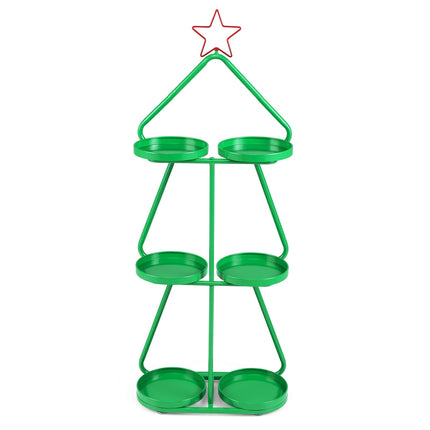 Support à plantes en métal à 3 niveaux - Motif sapin de Noël