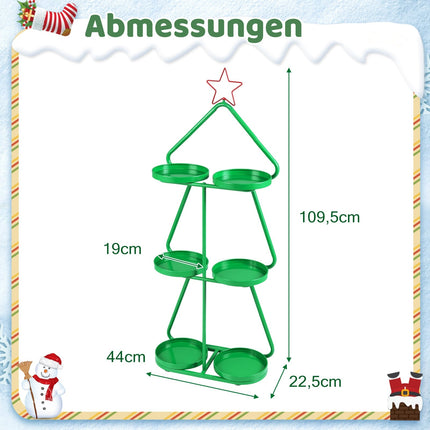 Support à plantes en métal à 3 niveaux - Motif sapin de Noël