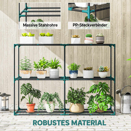 Support à plantes à 3 niveaux, en acier, capacité de 20 kg, vert foncé