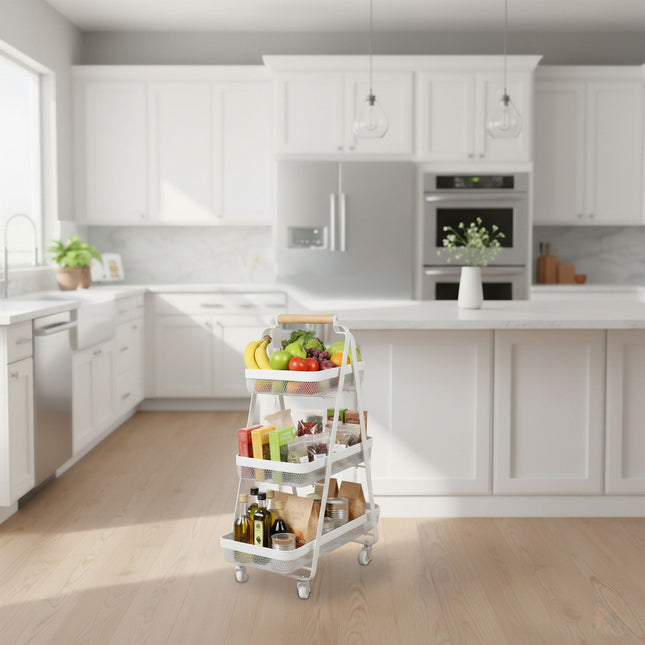 3-stöckiger Rollwagen – Wohnzimmer, Bad, Büro