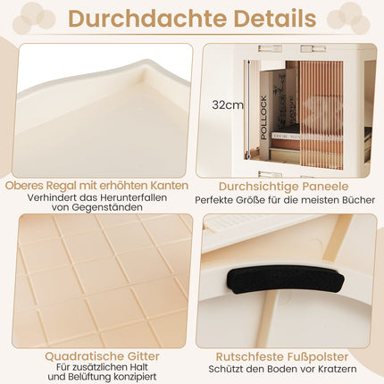 Étagère pivotante à 3 niveaux, pliable, antidérapante, blanche