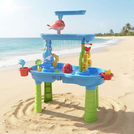 Table de jeux d'eau à 3 niveaux avec accessoires