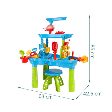 Table de jeux d'eau à 3 niveaux avec accessoires