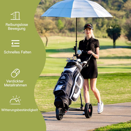 3-Rad faltbarer Golf-Push-Trolley mit verstellbarem Griff