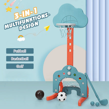 Ensemble de sport réglable 3 en 1 pour enfants : basket-ball, football, golf