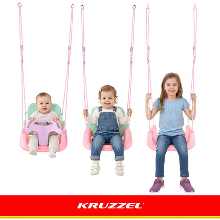 3-in-1 Kinderschaukel, Verstellbare Seile, Max. Belastung 30kg