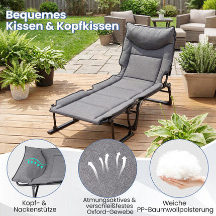 Bain de soleil pliable 3 en 1 avec dossier réglable