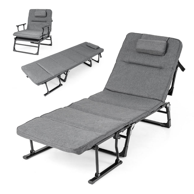 Bain de soleil pliable 3 en 1 avec dossier et appui-tête réglables