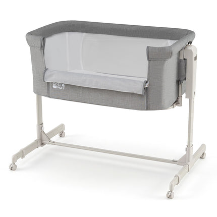 Lit bébé 3 en 1 à hauteur réglable avec roulettes - Gris