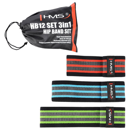 3-in-1-Widerstandsband-Set für die Hüfte, mittel bis stark