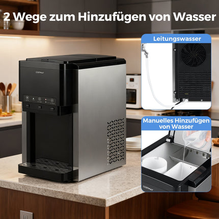 3-in-1 Eiswürfelmaschine & Wasserspender, Bullet- & Crushed-Eis