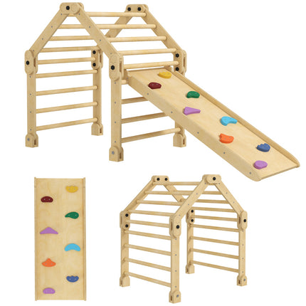 Structure d'escalade intérieure 3 en 1 avec toboggan et échelle