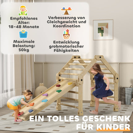 Structure d'escalade intérieure 3 en 1 avec toboggan et échelle