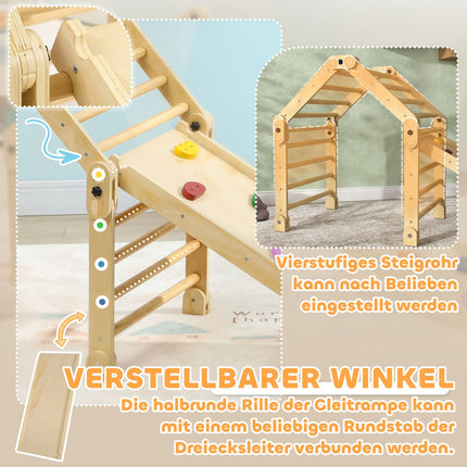 Structure d'escalade intérieure 3 en 1 avec toboggan et échelle