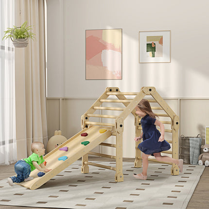 Structure d'escalade intérieure 3 en 1 avec toboggan et échelle