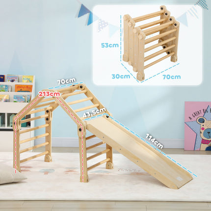 Structure d'escalade intérieure 3 en 1 avec toboggan et échelle