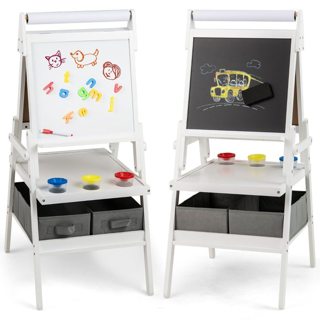 Chevalet 3 en 1 pour enfants avec tableau noir, tableau blanc et rouleau de papier