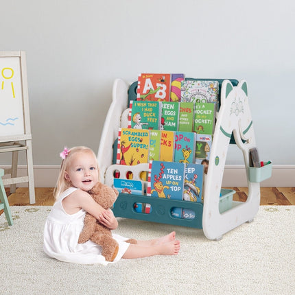 Chevalet 3 en 1 pour enfants avec tabouret, tableau double face et rangement