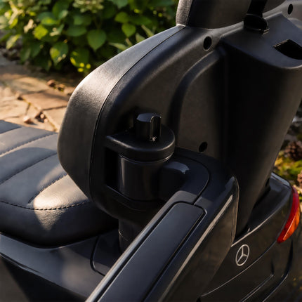 Voiture électrique 3 en 1 pour enfants avec poignée, noire, modèle Mercedes