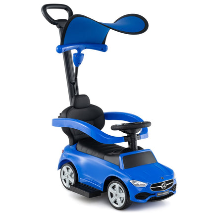 3-in-1 Kinder-Rutschauto mit Schubstange – Blau