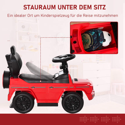 3-in-1 Kinder Rutscherauto mit Schiebestange, Rot, 18-36 Monate