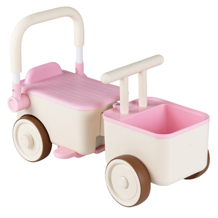 Voiture électrique 3 en 1 pour enfants avec panier de rangement – ​​Rose
