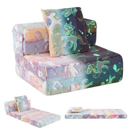 3-in-1 Kinder-Schlafsofa, im Dunkeln leuchtend, waschbarer Bezug