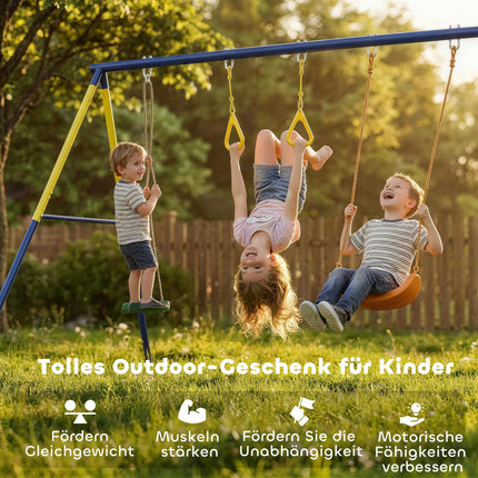 3-in-1 Kinderschaukel-Set, Stahlrahmen, 150 kg Tragkraft