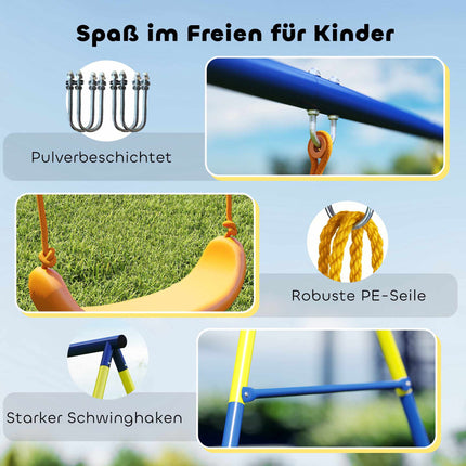 3-in-1 Kinderschaukel-Set, Stahlrahmen, 150 kg Tragkraft