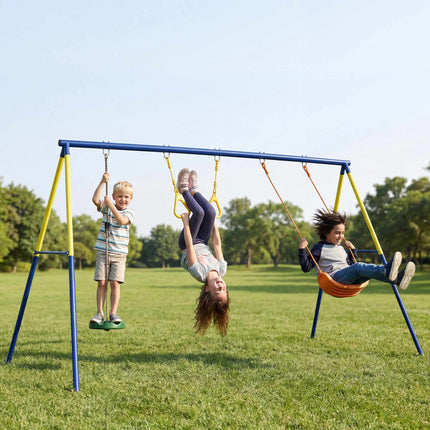 3-in-1 Kinderschaukel-Set, Stahlrahmen, 150 kg Tragkraft