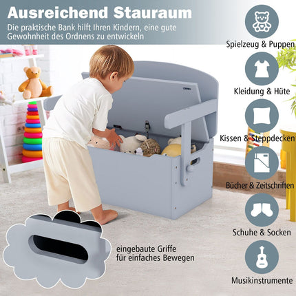 Ensemble de table 3 en 1 pour enfants avec rangement, bois, gris