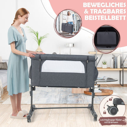 Lit bébé portable 3 en 1 avec hauteur réglable et filet