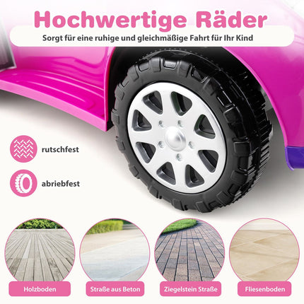 3-in-1 Rutscherauto mit Schiebegriff und Stauraum, Rosa