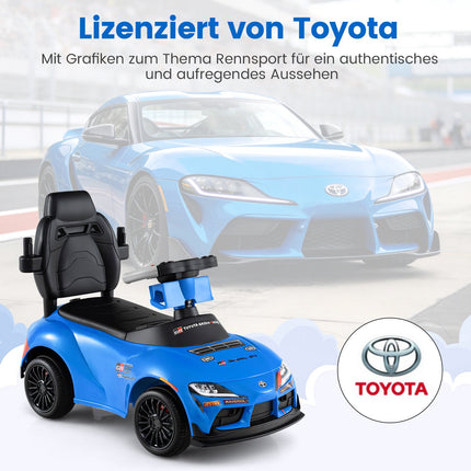 Voiture électrique 3 en 1 pour tout-petits avec poignée de poussée, bleue