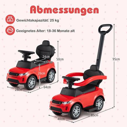 3-in-1 Kleinkind-Rutschauto mit abnehmbarem Griff
