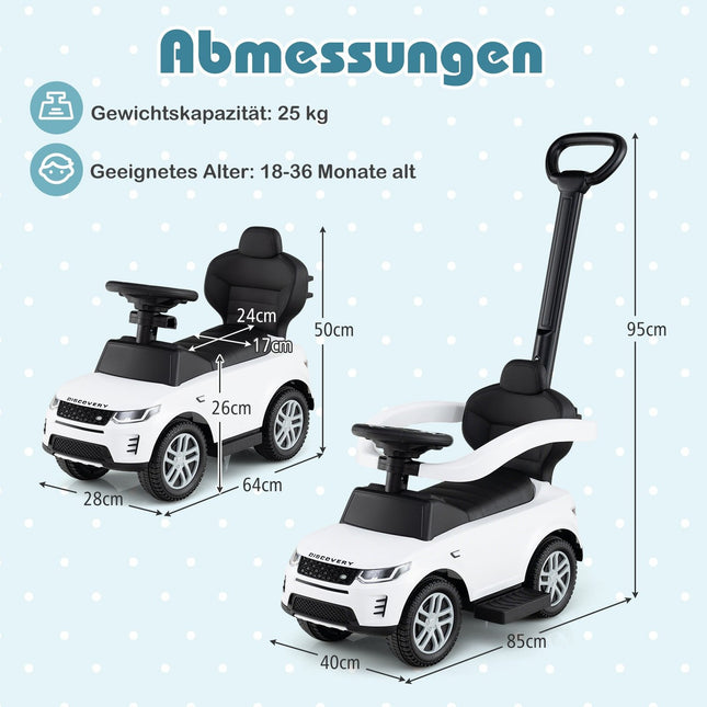 Voiture 3 en 1 pour tout-petits avec poignée amovible