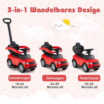 3-in-1 Kleinkind-Rutschauto mit abnehmbarem Griff