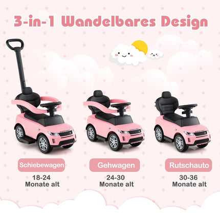 3-in-1 Kleinkinder-Rutschauto mit abnehmbarem Griff