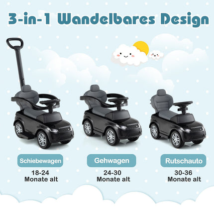 3-in-1 Kleinkind-Rutschauto mit abnehmbarem Griff