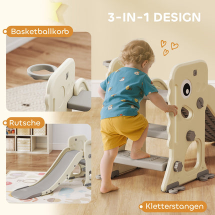 Toboggan 3 en 1 pour tout-petits avec structure d'escalade et cerceau, pliable