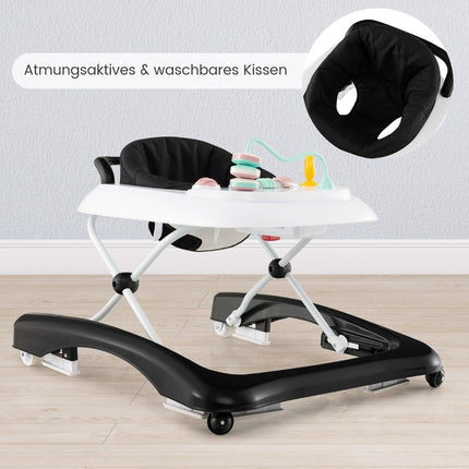 Trotteur pliable 3 en 1 avec hauteur et réglage réglables. Vitesse Noir