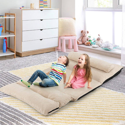 3 in 1 Klappsofa mit Schlaffunktion &amp; verstellbarer Rückenlehne beige
