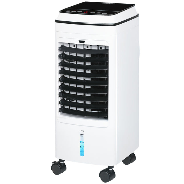 Climatiseur mobile 3 en 1 avec humidification de l'air et refroidissement par eau Climatiseur 4L oscillant à 60° avec minuterie 8h, modes veille, refroidisseur d'air 75W avec télécommande, pour 20 ? Blanc Aosom