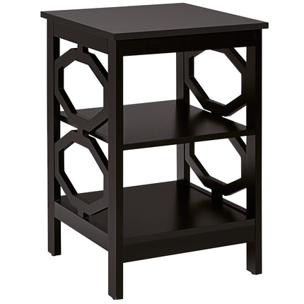 3-stufiger Nachttisch OO-förmiger Beistelltisch mit stabiler Struktur 40 x 40 x 61 cm braun