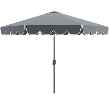 Parasol de terrasse gris de 3 m, manivelle, fonction d'inclinaison