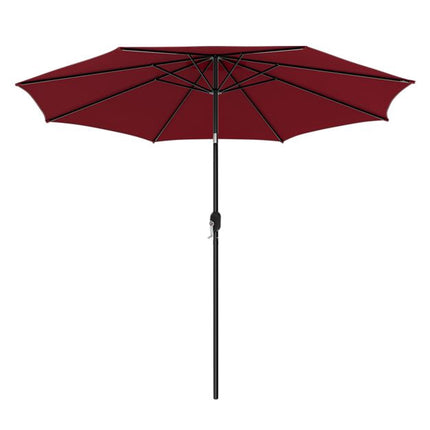 Parasol de terrasse de 3 m – Manivelle, inclinaison par bouton-poussoir, 8 baleines